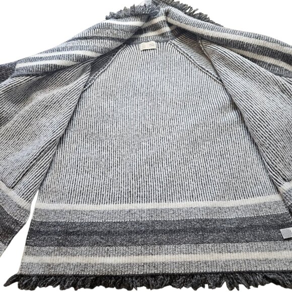 Anthropologie Saturday Sunday Fringe Kimono Cardigan Sweater Gray Boho One Size - Picture 15 of 16
